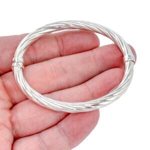 Estate Dyadema Sterling Silver 925 Twisted Bangle Bracelet 7"